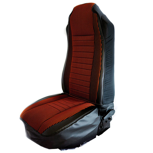 UNIVERSAL SEAT COVER W/ SUEDE FABRIC CENTER & LEATHERETTE TRIM - BROWN
