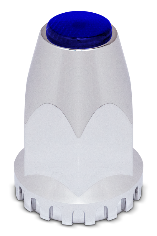 33mm ORIGINAL LUG NUT COVER W/ BLUE REFLECTOR THREAD ON