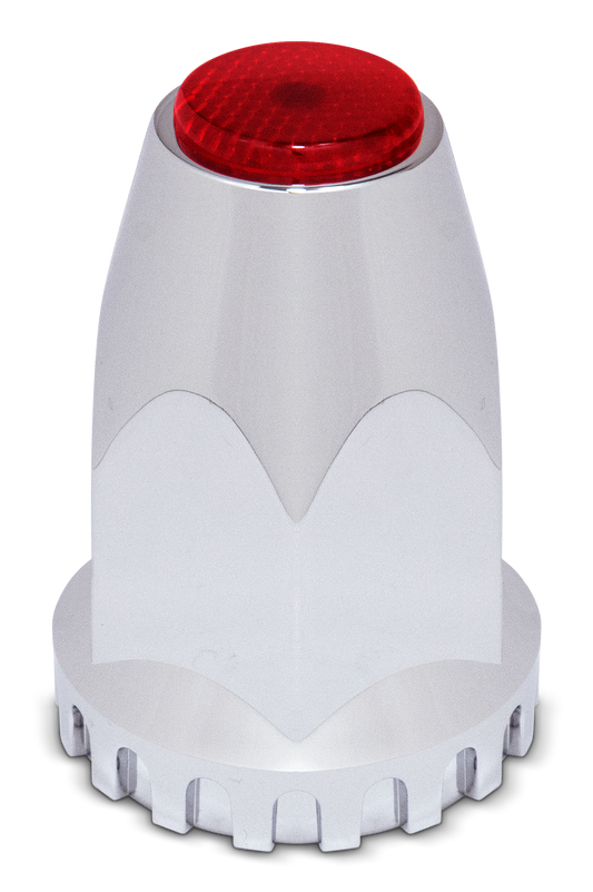 33mm ORIGINAL LUG NUT COVER W/ RED REFLECTOR THREAD ON
