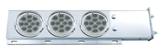 SPRING LOADED MUDFLAP HANGERS W/ 6 - 4" CLEAR RED SPYDER LED LIGHTS - 2.5" BOLT PATTERN