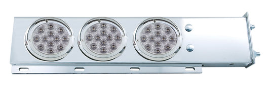 SPRING LOADED MUDFLAP HANGERS W/ 6 - 4" CLEAR RED ECONOMY LED LIGHTS - 2.5" BOLT PATTERN