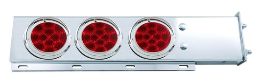 SPRING LOADED MUDFLAP HANGERS W/ 6 - 4" RED SPYDER LED LIGHTS - 2.5" BOLT PATTERN