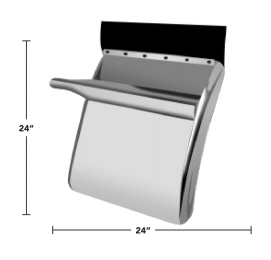 24" QUARTER FENDERS W/ TRIANGLE MOUNTS STAINLESS STEEL