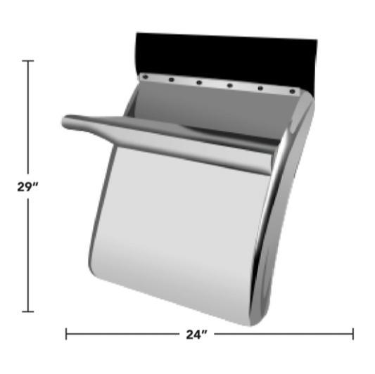 29" QUARTER FENDERS W/ TRIANGLE MOUNTS STAINLESS STEEL