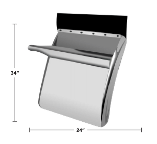 34" QUARTER FENDERS W/ TRIANGLE MOUNTS STAINLESS STEEL