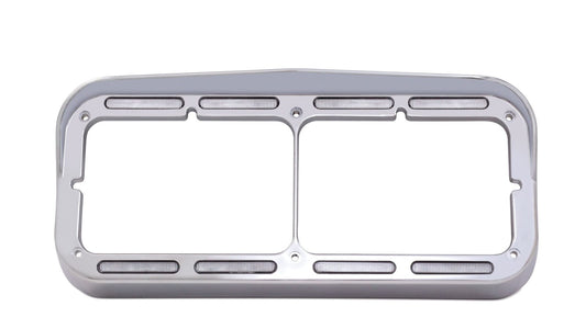 RECTANGULAR DUAL HEADLIGHT BEZEL W/ VISOR & 32 CLEAR AMBER LEDS
