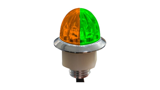 4 LED 3/4″ DUAL COLOR MINI WATERMELON LIGHT – AMBER & GREEN/CLEAR LENS