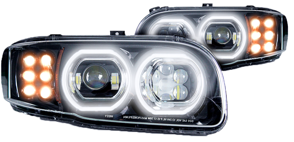 PETERBILT 388/389 LED HEADLIGHT W/HALO BLACK (PASSENGER)