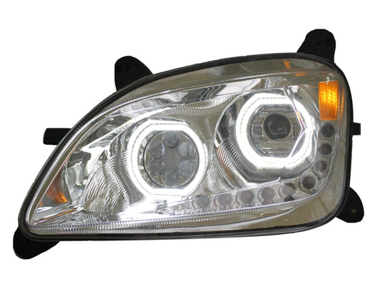 PETERBILT 587/ 579 2012-21 LED HEADLIGHT W/ HALO & SEQUENTIAL TURN SIGNAL CHROME (DRIVER)