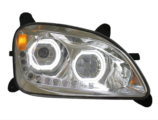 PETERBILT587/ 579 2012-21 LED HEADLIGHT W/ HALO & SEQUENTIAL TURN SIGNAL CHROME (PASSENGER)