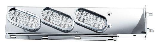 SPRING LOADED MUDFLAP HANGERS W/ 6 - OVAL CLEAR RED ECONOMY LED LIGHTS - 2.5" BOLT PATTERN