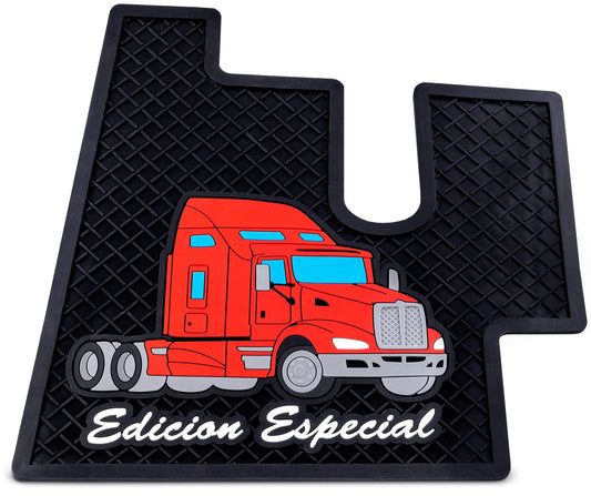 RUBBER FLOOR MATS FOR KENWORTH T600 & T660 - RED