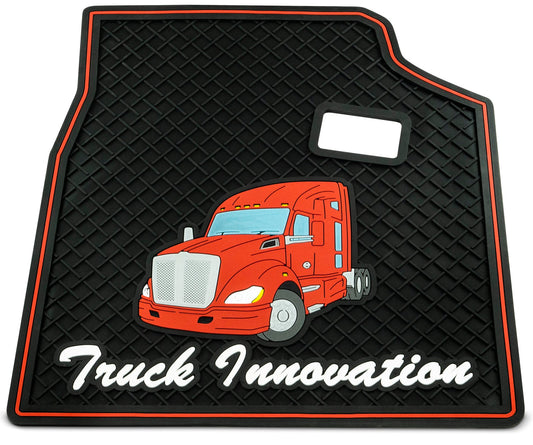 RUBBER FLOOR MATS FOR KENWORTH T680 - RED