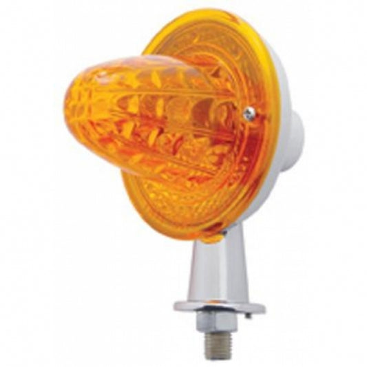 1-1/8" Arm Crystal Crystal Honda Light With Single Contact - Amber Lens