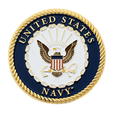 1-3/4" U.S. Military Adhesive Metal Medallion - Navy