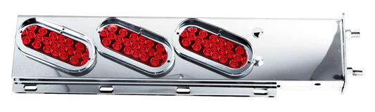SPRING LOADED MUDFLAP HANGERS W/ 6 - OVAL RED ECONOMY LED LIGHTS - 2.5" BOLT PATTERN