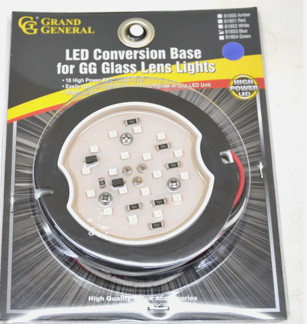 Glass Lens Conversion Light Base 18 High Powered Blue SMD LEDs 3 Wire GG#81853