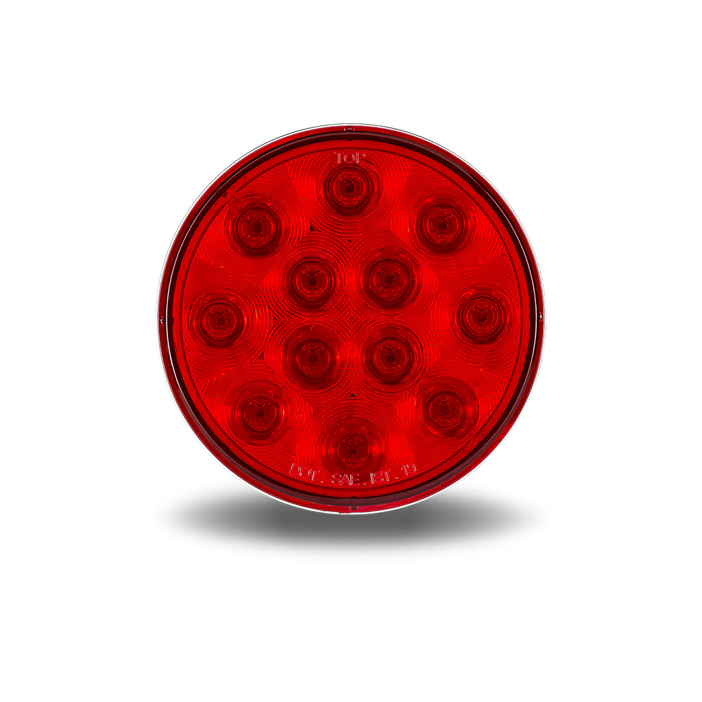 TRUX 4" ROUND LED STOP, TURN & TAIL LIGHT (RED LENS) 12 DIODES