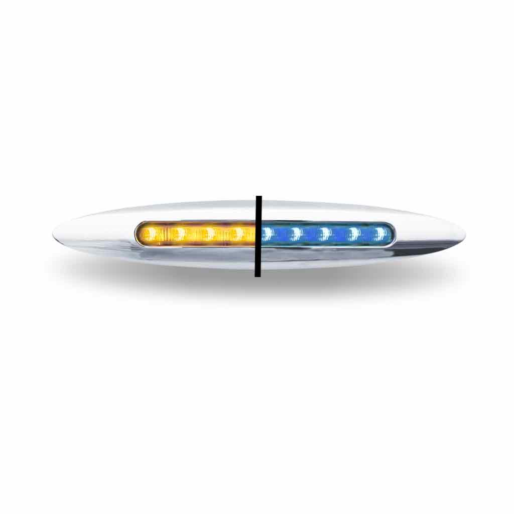 TRUX 6" Slim Marker Dual Flatline Amber/Blue LED (9 Diodes)