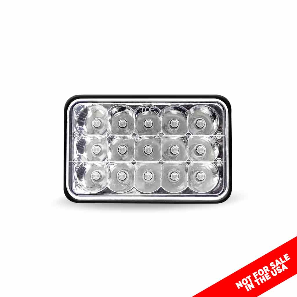 TRUX 4" x 6" LED Headlight with with High Intensity Epistar Diodes (15 Diodes) - 1860 Lumens - Not DOT Approved
