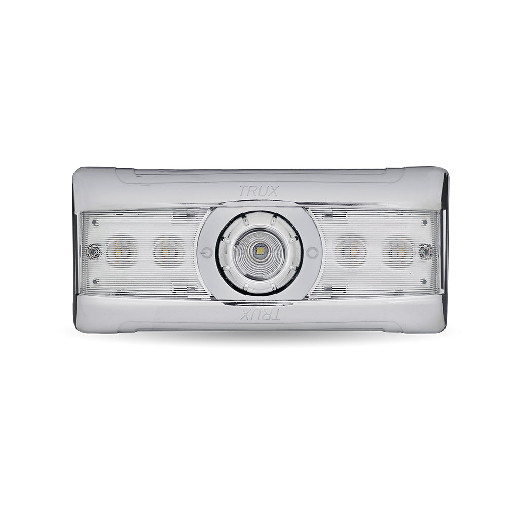 TRUX CHROME INTERIOR RECTANGLE LED LIGHT WITH DUAL FUNCTION SIX COLORS