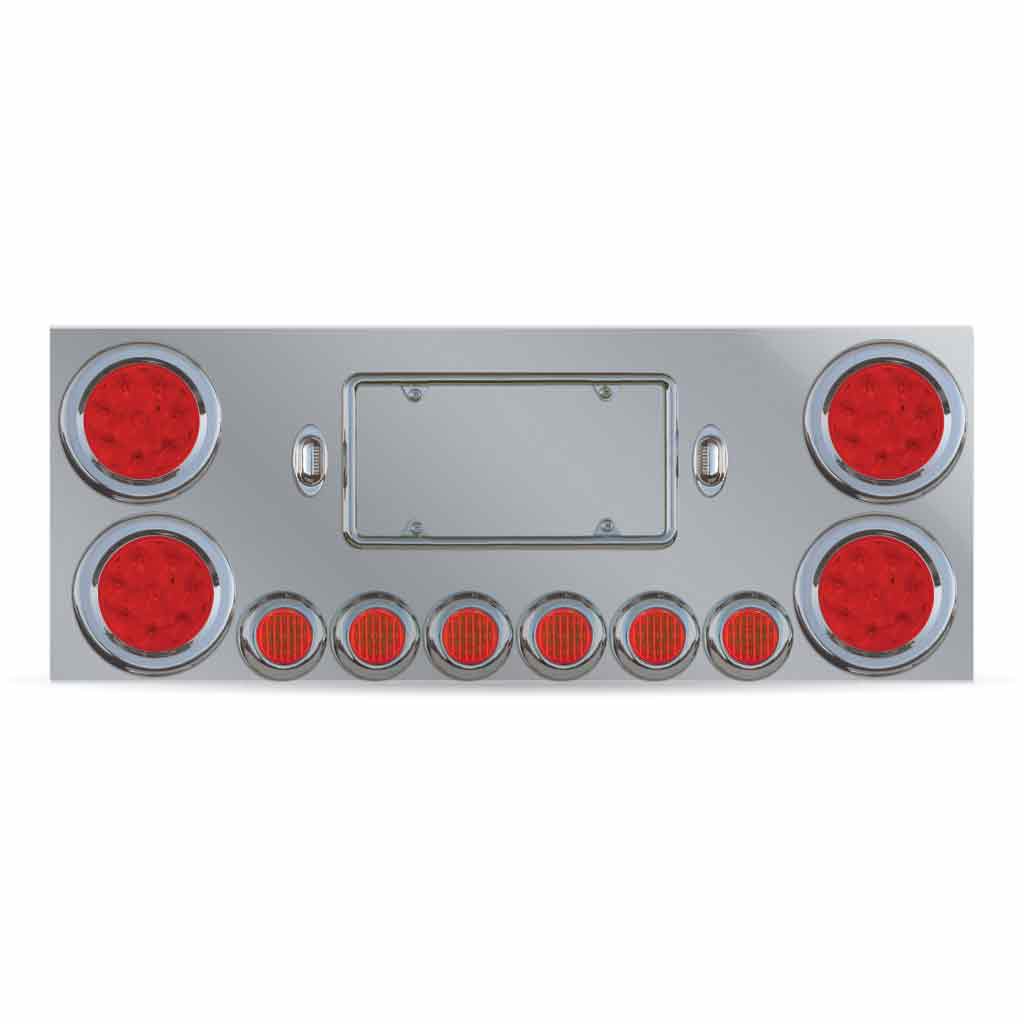 TRUX Center Panel w/ 4x4" & 6x2" LEDs & 2 License LEDs"