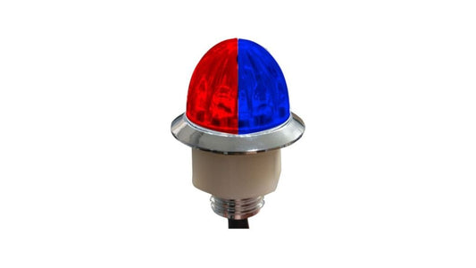 4 LED 3/4″ DUAL COLOR MINI WATERMELON LIGHT – RED & BLUE/CLEAR LENS