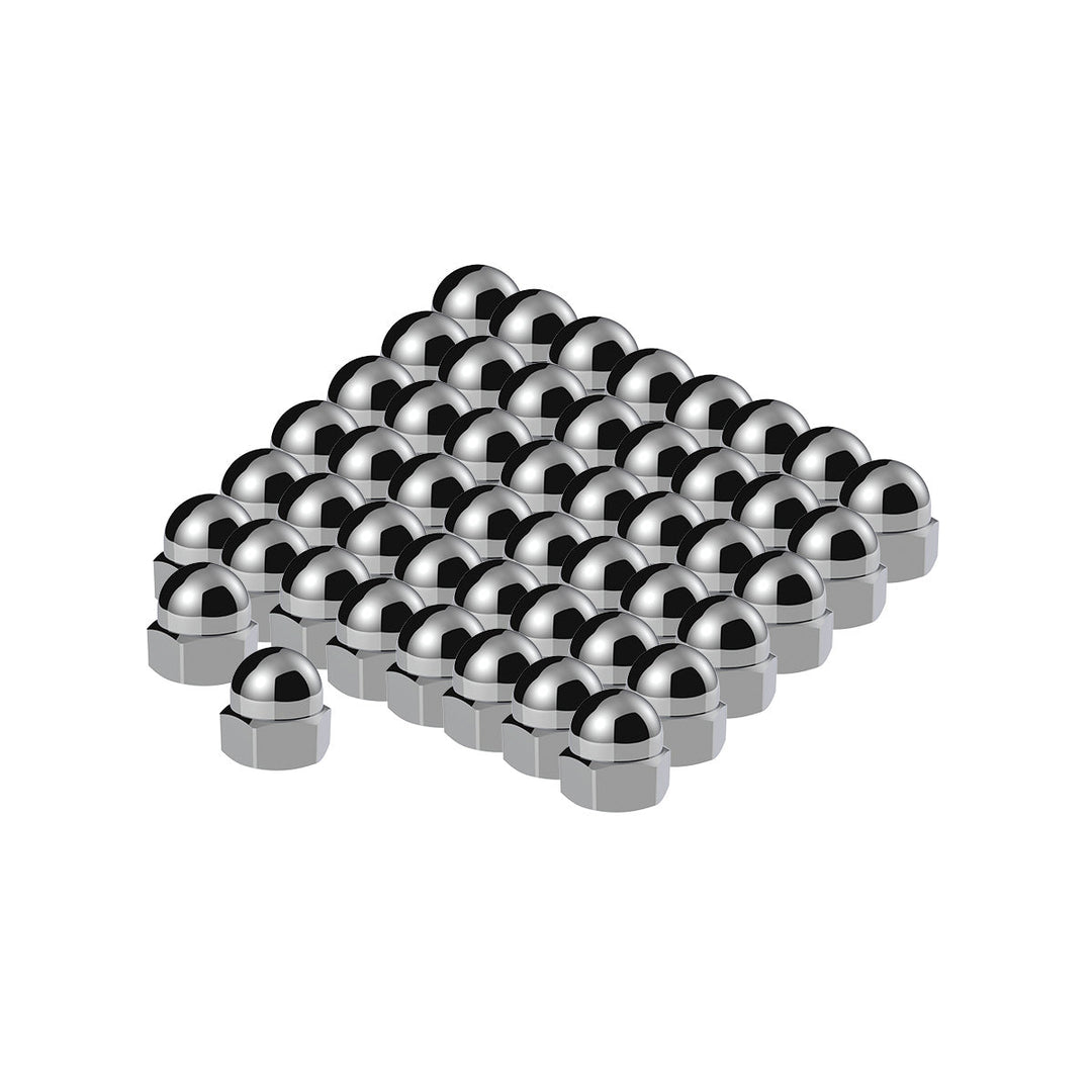 1/2" x 11/16" Chrome Die-Cast Acorn Nut Cover (50 pcs/Box)
