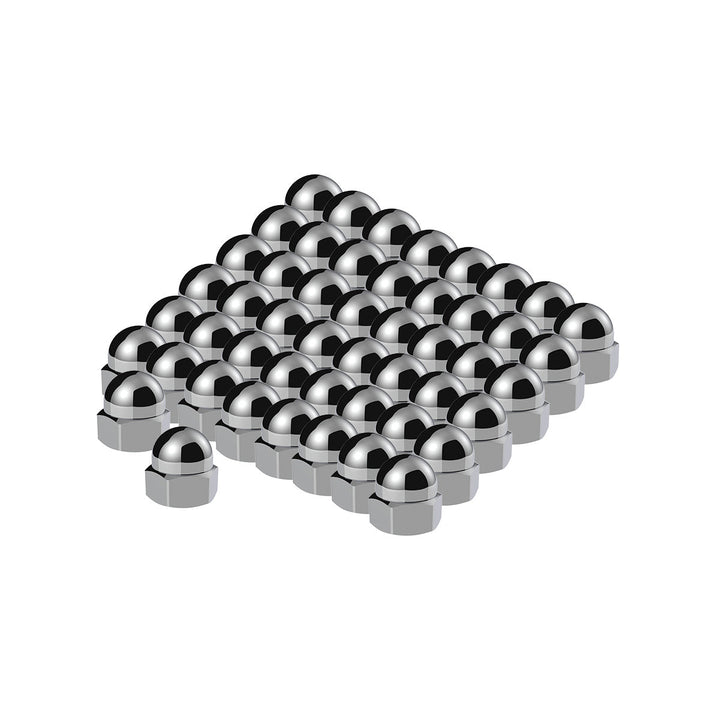 1/2" x 11/16" Chrome Die-Cast Acorn Nut Cover (50 pcs/Box)