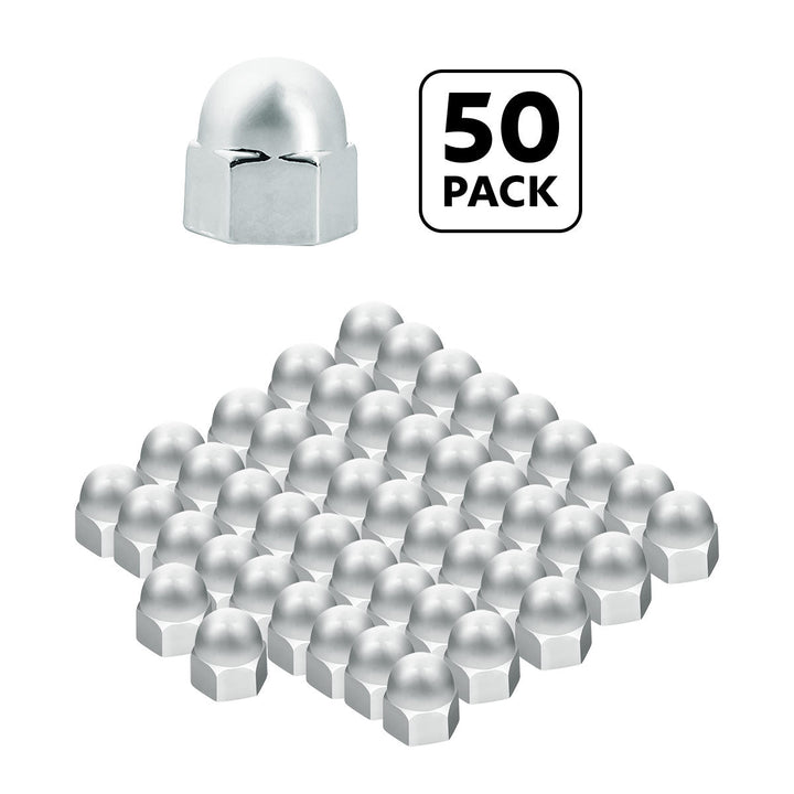 7/16" x 5/8" Chrome Die-Cast Acorn Nut Cover (50 pcs/Bag)