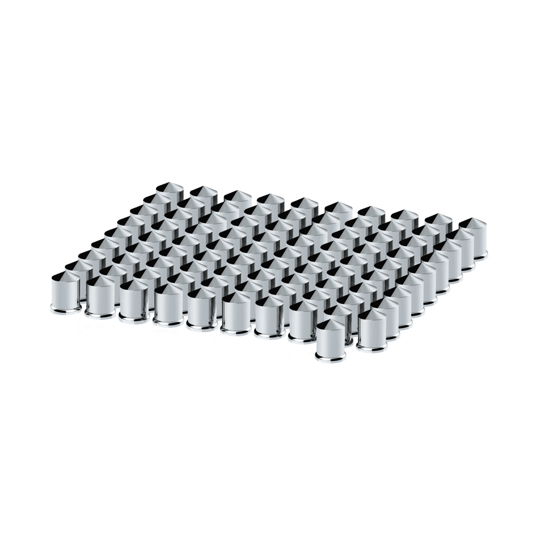 Chrome Plastic Pointed Nut Cover - Push-On