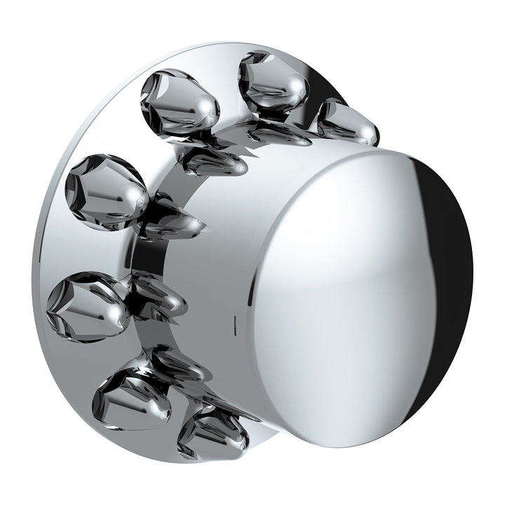 Dome Rear Axle Cover With 1-1/2" Push-On Standard Nut Covers - Chrome