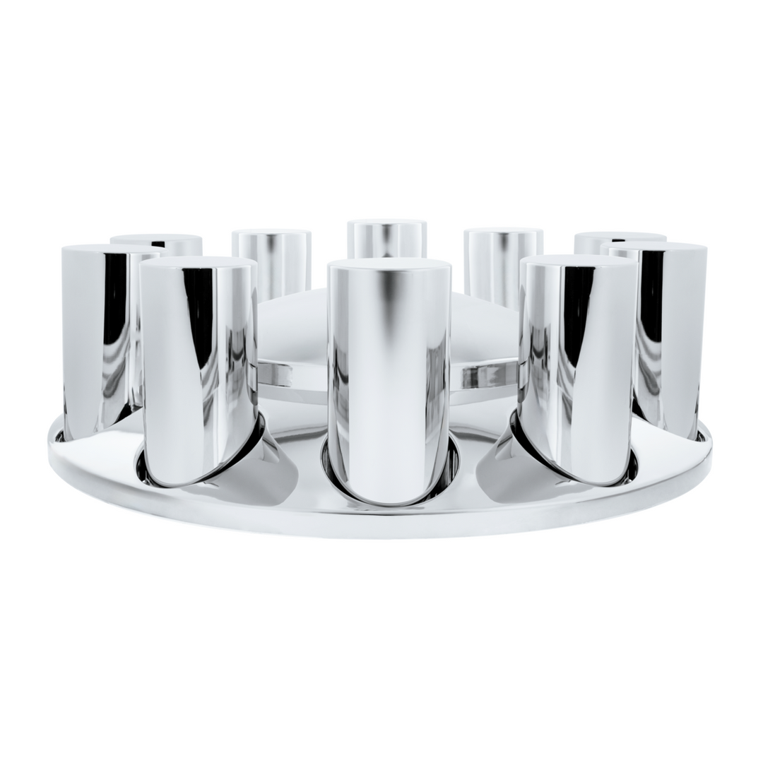 Chrome Plastic Dome Front Axle Cover With 33mm Standard Thread-On Tall Cylinder Nut Covers