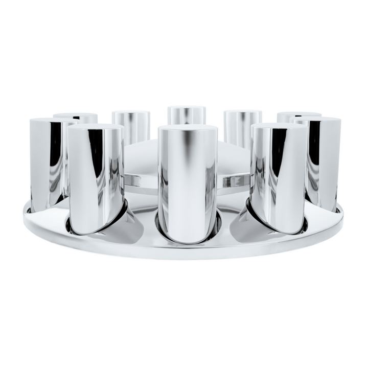 Chrome Plastic Dome Front Axle Cover With 33mm Standard Thread-On Tall Cylinder Nut Covers