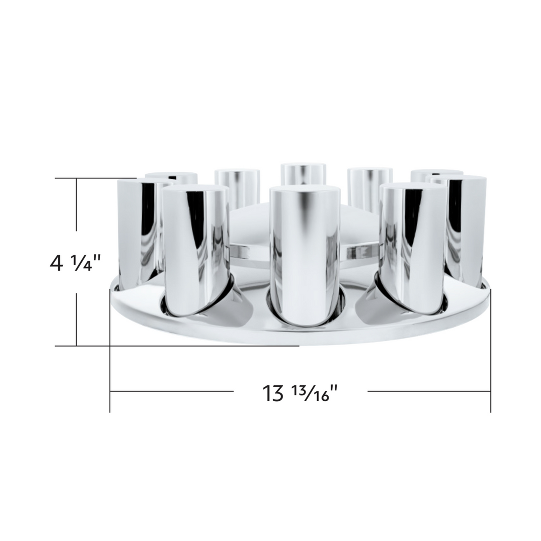 Chrome Plastic Dome Front Axle Cover With 33mm Standard Thread-On Tall Cylinder Nut Covers
