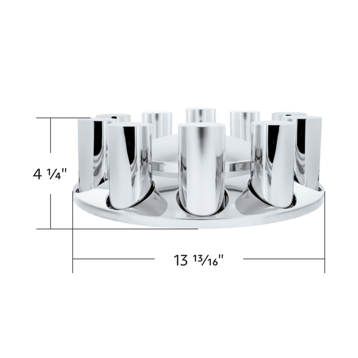 Chrome Plastic Dome Front Axle Cover With 33mm Standard Thread-On Tall Cylinder Nut Covers