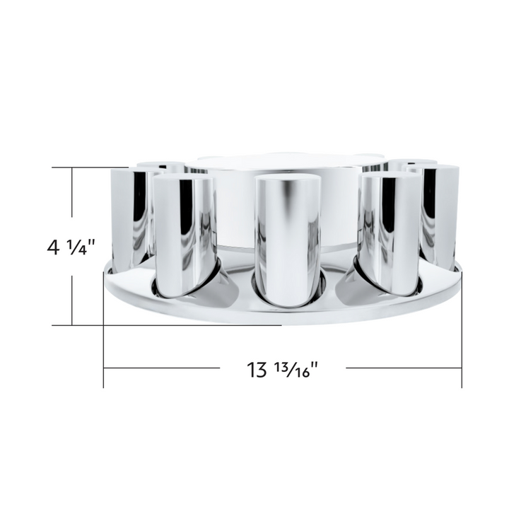 Chrome Plastic Flat Top Front Axle Cover With 33mm Standard Thread-On Tall Cylinder Nut Covers