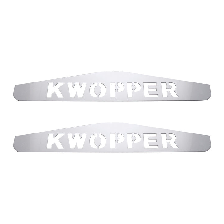 4" x 24" Chrome Kwopper Bottom Mud Flap Plate - Welded Stud (Card of 2)