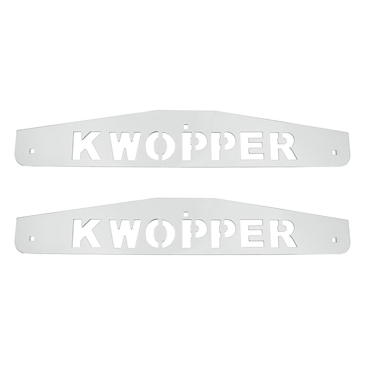 4" x 24" Chrome Kwopper Bottom Mud Flap Plate - Bolt Thru (Card of 2)