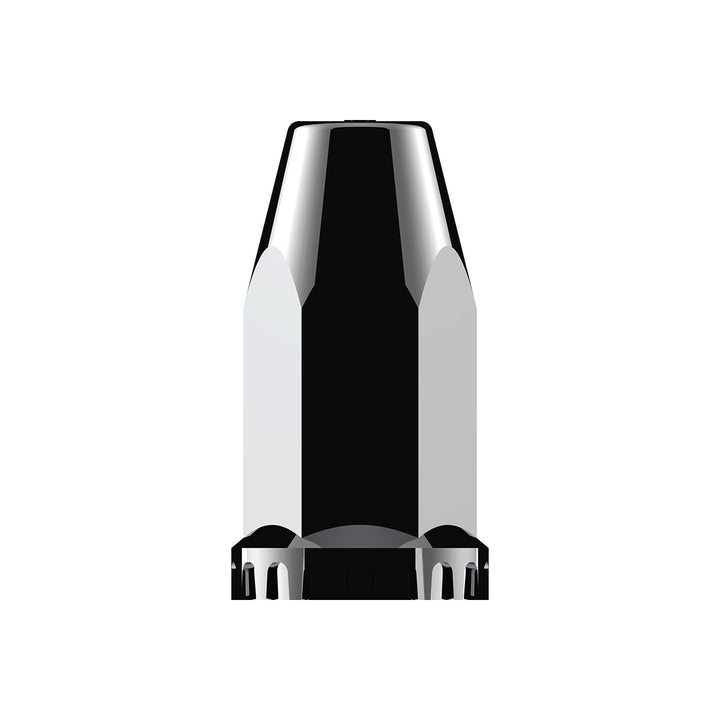 33mm X 4" Chrome Plastic Extra Tall Nut Covers With Flange - Thread-On (60-Pack)