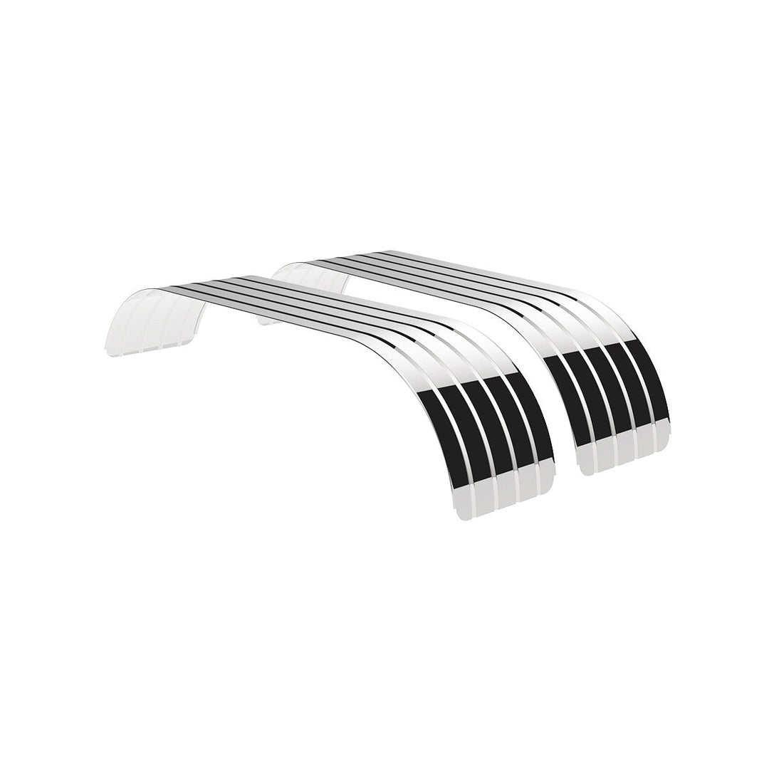 126" 430 Stainless Steel (18ga) Beaded Edge Ribbed Full Fender 54" Spread - SR Series (Pair)