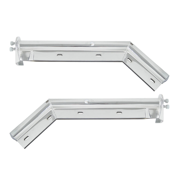 28" Chrome 45 - Degree Angled Mud Flap Hangers - 1-1/8" Bolt Pattern (Pair)