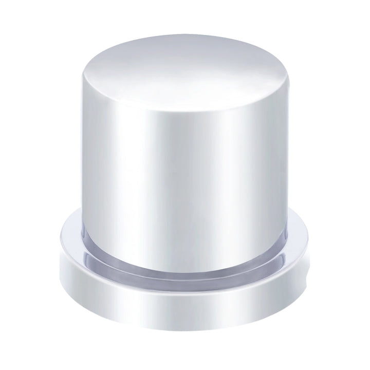 1-3/16" x 1-5/8" Chrome Plastic Flat Top Nut Cover With Flange - Push-On (Bulk)