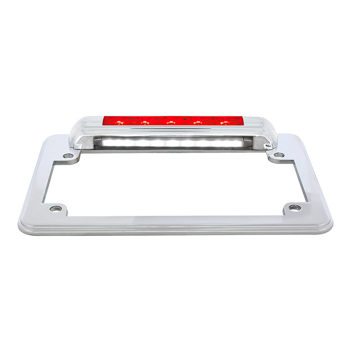Chrome Motorcycle License Plate Frame With LED Light