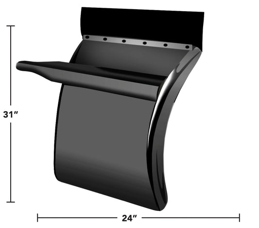31" SMOKED QUARTER FENDERS W/ TRIANGLE MOUNTS STAINLESS STEEL