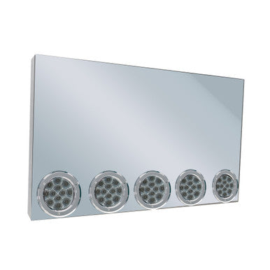 20" Rear Center Panel W/5-4" Round Clear Red Lights