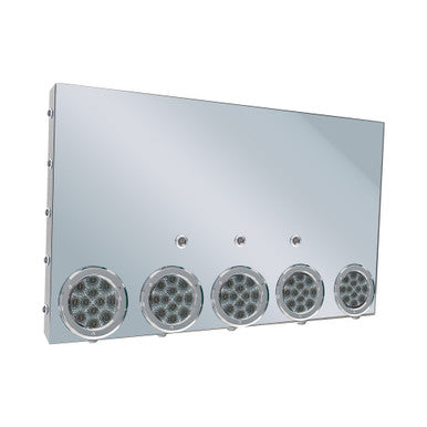 20" Rear Center Panel W/5-4" Round Clear Red Lights &amp; 18-3/4"Clear Red Lights