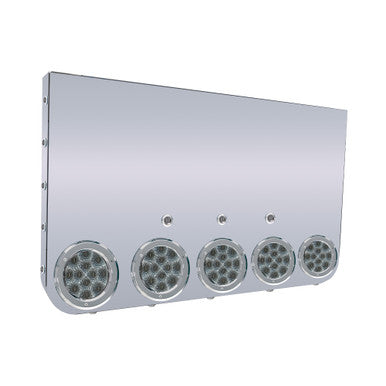20" Rear Center Panel, Rounded Bottom W/5-4" Round Clear Red Lights &amp; 18-3/4"Clear  Red Lights