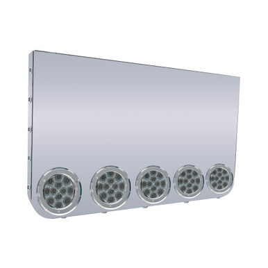 20" Rear Center Panel, Rounded Bottom W/5-4"Clear Red Round Lights &amp; 15-3/4"Clear Red Lights