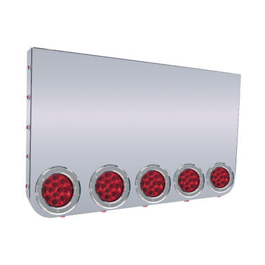 20" Rear Center Panel, Rounded Bottom W/5-4" Red Round Lights &amp; 15-3/4" Red Lights